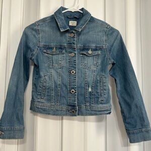 Gap Kids 1969 - Girls Emboroidered Jean Jacket, Size M Regular